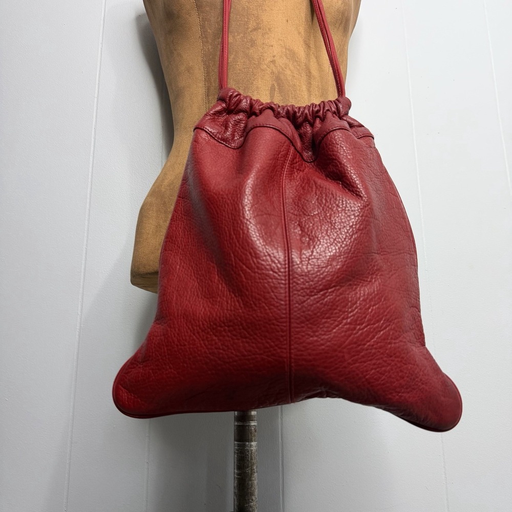 Hobo International Crossbody Bag Red Leather Hobo Vintage Hippie Purse - Picture 6 of 16